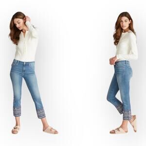 Driftwood Colette Straight Crop with Aztec Embroidered Cuff Med Wash 30 x 26